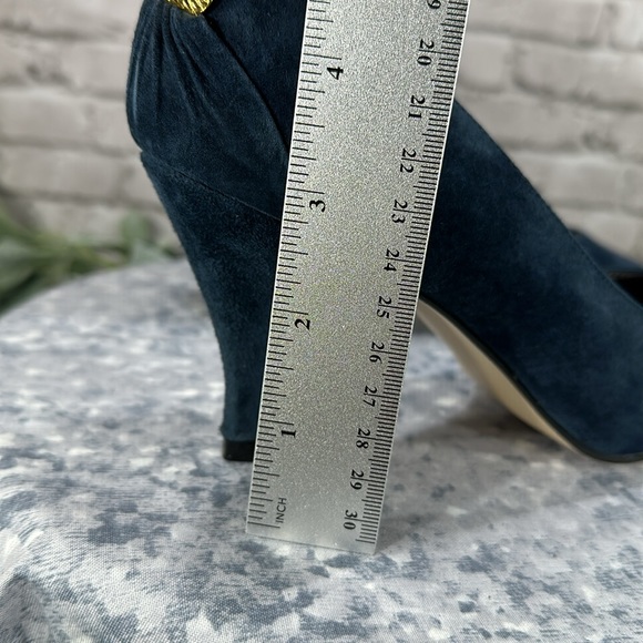 Carriage Court Navy Blue Suede Pointed Toe 3” Dress Heels Women’s 7.5B💙NWOT💙 - Picture 7 of 11